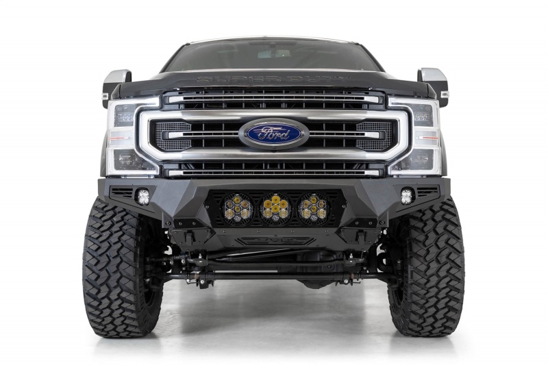 Ford F250 Front Bumper - Addictive Desert Designs - Bomber - Hammer Black with Satin Black panels - `17-`20